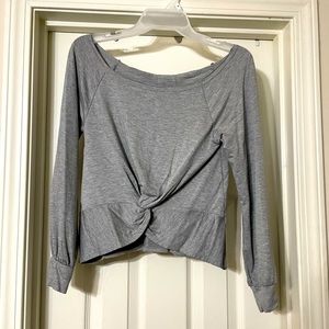 Grey boat neck top